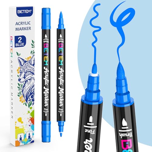 2 Blue Paint Markers for Glass (10 Count)
