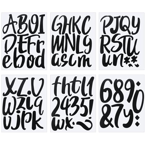 576 Pcs 8 Sheets Letters Stickers Vinyl Alphabet Number Decals Back to School Supplies for Water Bottles Cups Mailbox Scrapbooking Bulletin Board Classroom Decor (8 Count)