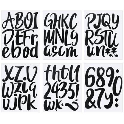 576 Pcs 8 Sheets Letters Stickers Vinyl Alphabet Number Decals Back to School Supplies for Water Bottles Cups Mailbox Scrapbooking Bulletin Board Classroom Decor (8 Count)