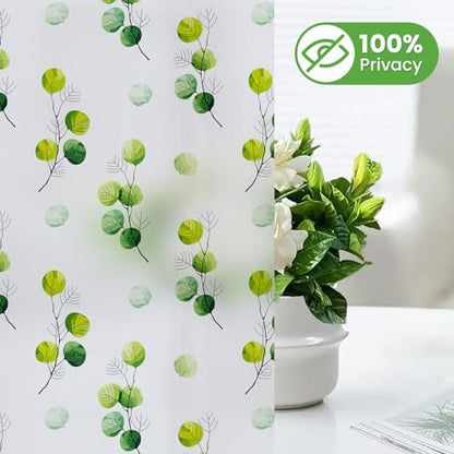 Eucalyptus Leaves Stained Glass Window Film 17.7'' x 78.7''