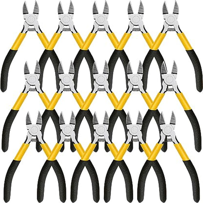 15 Pcs 5" Wire Cutters Precision Cutting Pliers Side Diagonal Cutters Small Wire Clippers Spring Loaded Flush Cut Snips with Nonslip Handle for DIY Jewelry Making Crafting Model Kits Zip Ties