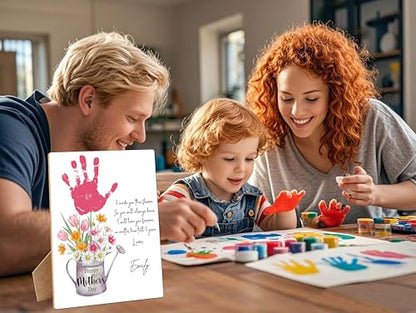 Mother's Day Flower Handprint Art Wooden Making Sign