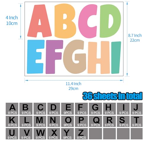 Letter Stickers 351 Pieces 4 Inch Bulletin Board Letters Alphabet Cutout Letter for Bulletin Board Display Home Classroom School Decor