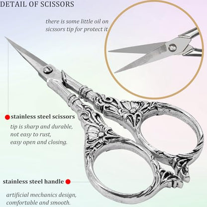 4.5Inch Needlepoint Scissors Sharp Embroidery Scissor with Cover Tassel Stainless Steel Precision Shears Crochet Cross Shears for Beading Sewing Machine DIY Artwork Knitting