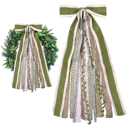Large Farmhouse Ribbon Bow for Wreath