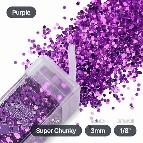 Craft Glitter Shaker Purple 110g Super Chunky (3.88014 Ounce)