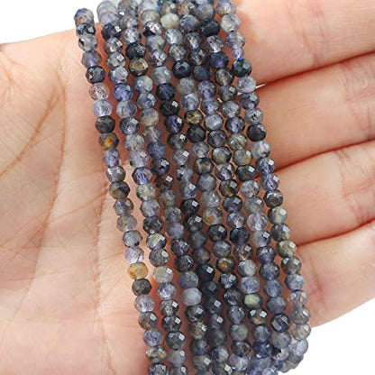 Natural Black QuartzRutilated Beads 4x2mm 120pcs Faceted Rondelle Loose Semi Gemstone Beads for Jewelry Making Design (120 Count)
