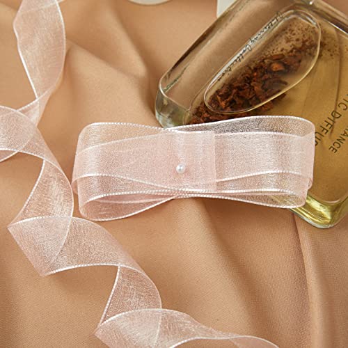 1 Inch Wide Sheer Chiffon Ribbon (75 Foot)