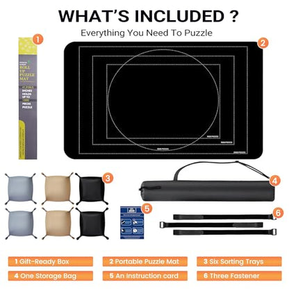 Extra Large Jigsaw Puzzle Mat Roll Up for 2000 Pieces
