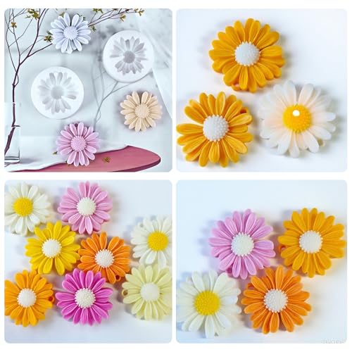 4 Pcs Daisy Flower Candle Molds