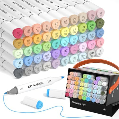 Pastel Alcohol Markers Brush tip (51 Count)