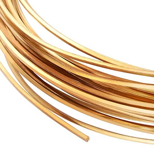 20 Gauge 33 Feet Square Copper Wire Half Hard Yellow Brass Wire for Jewelry Beading Craft Work (33 Foot)