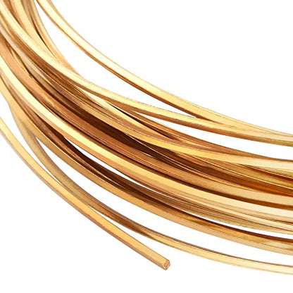 20 Gauge 33 Feet Square Copper Wire Half Hard Yellow Brass Wire for Jewelry Beading Craft Work (33 Foot)