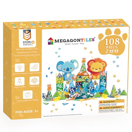Zoo Animals Magnetic Tiles Set 108PCS