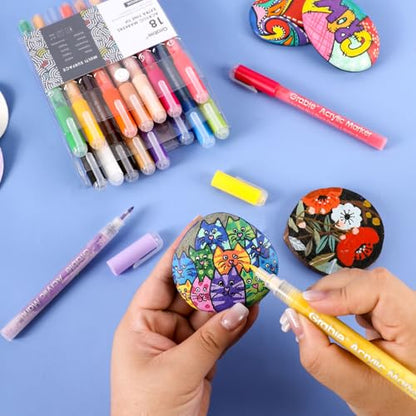 Pack of 18 Color Acrylic Paint Markers