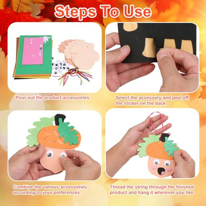 12 Pack Fall Crafts for Kids Make You Hazelnut Foam Stickers DIY Autumn Art and Craft for Boys Girls Party Supply Art Activities Birthday Gifts Fall Thanksgiving Decoration (12 Count)