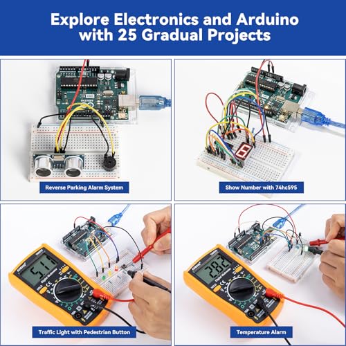 Beginner's Lab Starter Kit with Original Arduino Uno R3 REV3 Multimeter 34 Projects 40+ Video Courses Breadboard