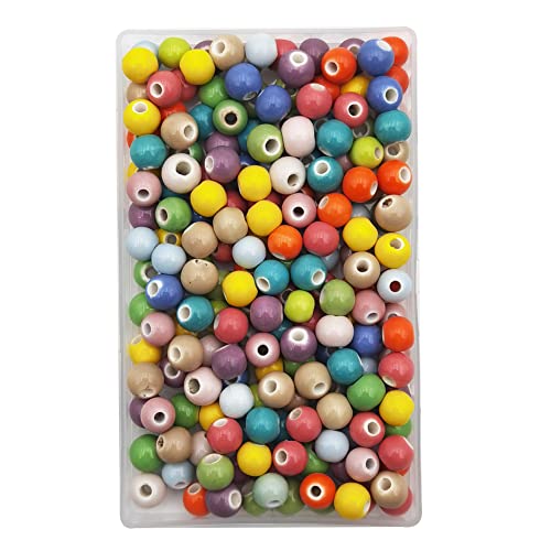 180 Pieces Porcelain Beads Chinese Round Ceramic Beads 8mm (180 Count)