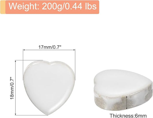 MECCANIXITY 200g Ceramic Mosaic Tiles for Crafts Bulk, Heart White Ceramic Tiles for Mosaic Kits Garden Stepping Stone Cup Mat