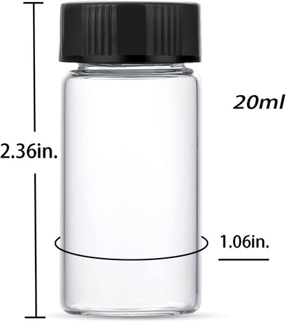 20ml Clear Small Glass Vials 30pcs with Screw Caps(30pcs)