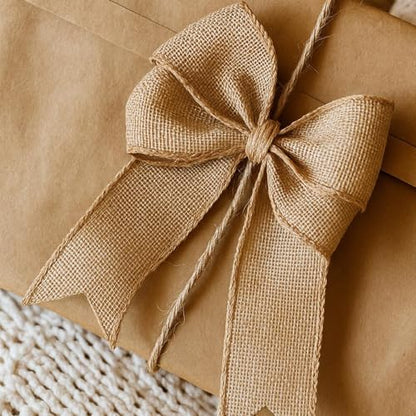 4 Inch Natural Burlap Ribbon 10 Yards