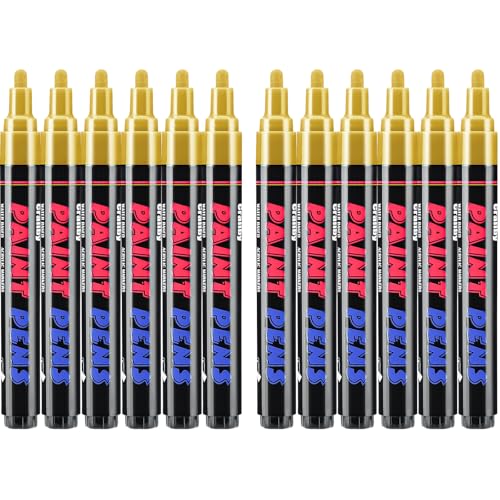 Gold Paint Pens Paint Markers (12 Count)