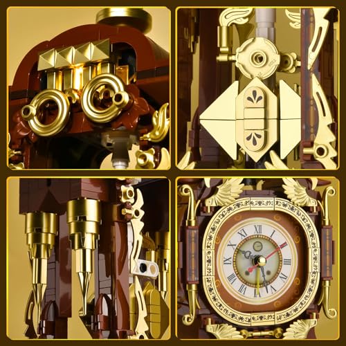 Retro Clock Building Set for Adults (879 Count)