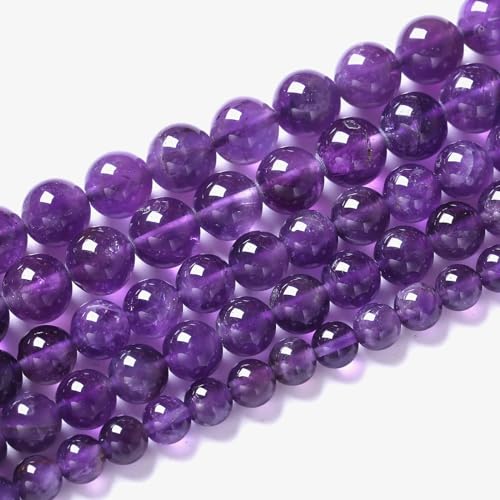 32pcs 12mm AAA Natural Amethyst Beads Crystal Energy Healing Power Stone Beadsfor Jewelry Making DIY Bracelet Necklace Accessories 15"