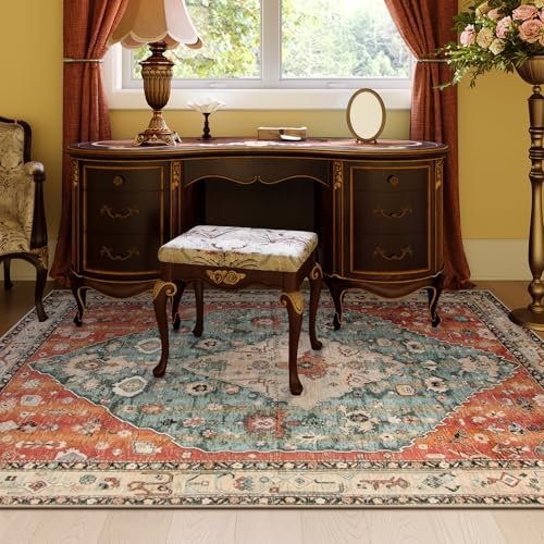 Felice Boho Tribal 5x7 Washable Living Room Bedroom Rug