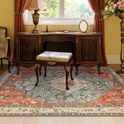 Felice Boho Tribal 5x7 Washable Living Room Bedroom Rug