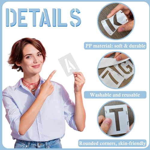 2 Inch 42 Pcs Reusable Letter Number Symbol Stencils (42 Count)