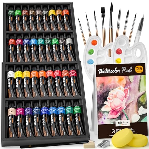 36 Colors Watercolor Paint Set (14.4 Fl Oz)