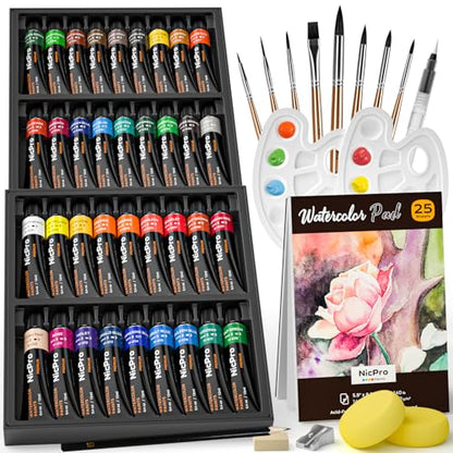 36 Colors Watercolor Paint Set (14.4 Fl Oz)
