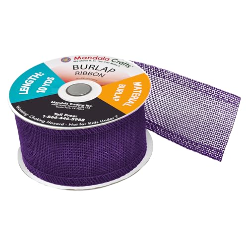 2 Inch Wide Purple Burlap Ribbon for Crafts (120 Foot)