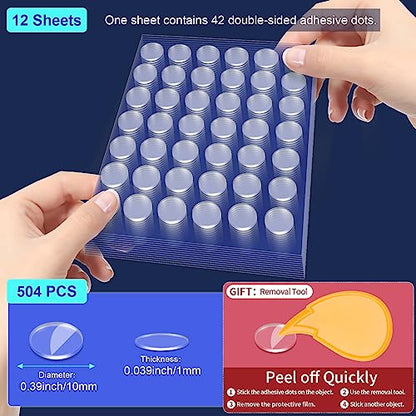 504 Pcs Clear Removable Adhesive Dots (504 Count)