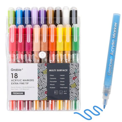 Pack of 18 Color Acrylic Paint Markers