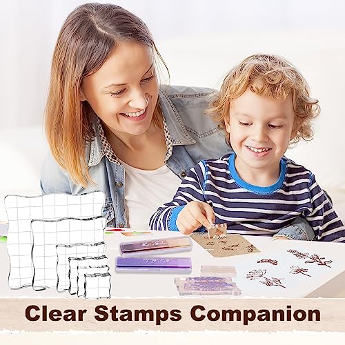 4 Pcs Clear Stamps with 2 Blocks