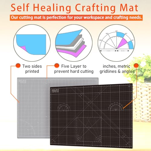 Self Healing Cutting Mat A3 12"x 18" Double Sided Black Mat