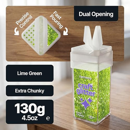 Craft Glitter Shaker Lime Green 110g Extra Chunky (3.8 Ounce)
