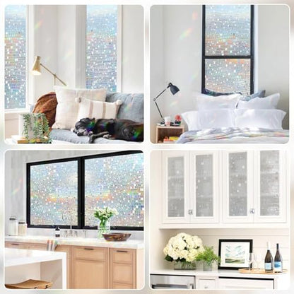 Window Privacy Film Decorative Rainbow Cling (38.48 Sq Ft)