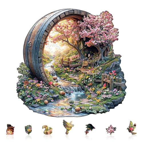 Wooden Puzzle Adults Spring Flower Jigsaw Puzzle 13.4*13.1in