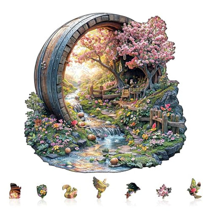 Wooden Puzzle Adults Spring Flower Jigsaw Puzzle 13.4*13.1in