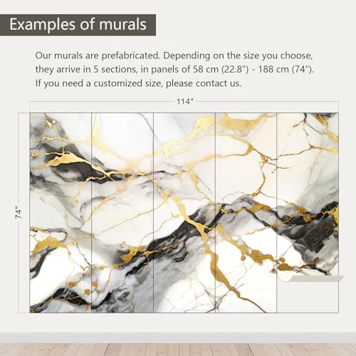 Black and Gold Marble Wallpaper wall murals for Bedroom 114"x74"