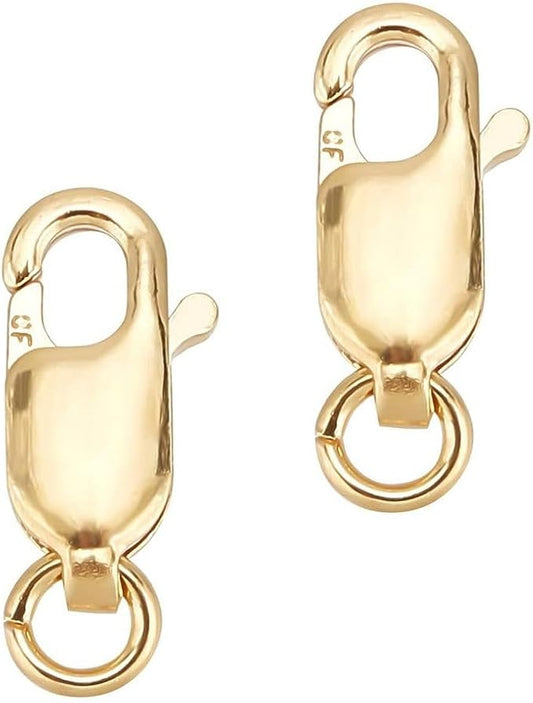 5pcs Adabele Real 1/20 14K Gold Filled 8mm (0.31 Inch) Small Italian Rectangle Lobster Trigger Clasps Open Jump Ring for DIY Craft Jewelry Making JK3-B4