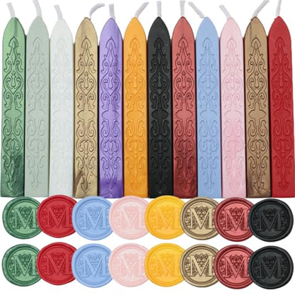 12Pcs Wax Sealing Sticks with Wicks (12 Count)
