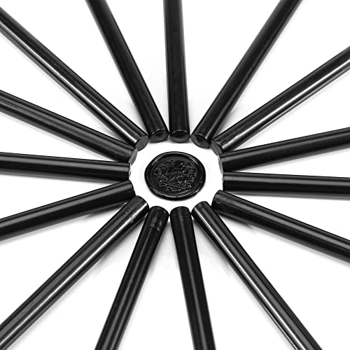 15Pcs Black Glue Gun Sealing Wax Sticks for Wax Seal Stamp (15 Count)