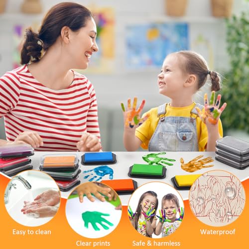Large Finger Ink Pads for Kids Washable Craft Ink Stamp Pads