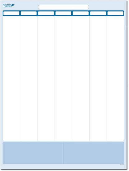 Sky Blue 7-Column Task, Goals & Objective Wall Vertical Organizer 56" x 36". Complete with Marker
