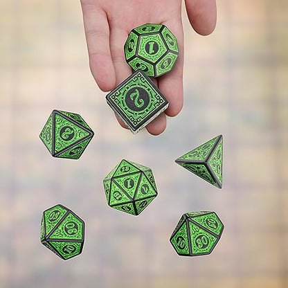 35Pcs Retro DND Polyhedral Dice Set with Storage Pouch (35 Count)