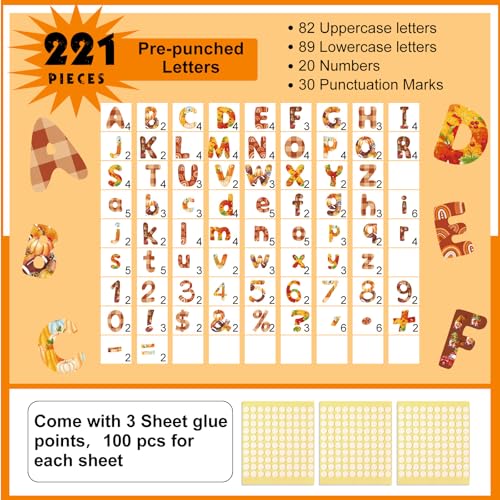 221 Pcs Fall Bulletin Board Letters Decoration for Back to School (221 Count)